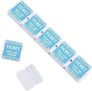 DGBDPACK 500 Pcs 50/50 Double Raffle Tickets, Blue