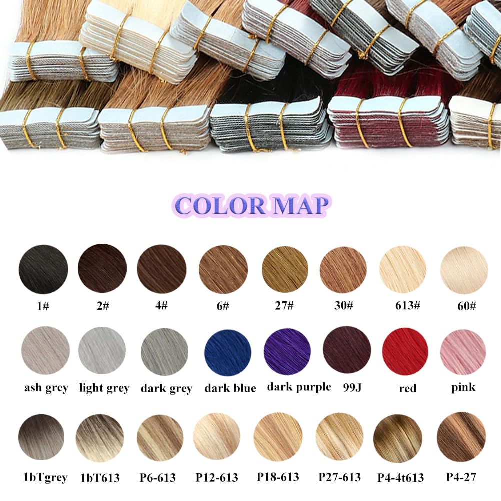 Nastro Nelle Estensioni Dei Capelli P27-613 Biondo Miele Biondo Misto Dritto Pu Estensione Dei Capelli Umani 20 pezzi 50g/confezione 20 Pollici(51 cm)