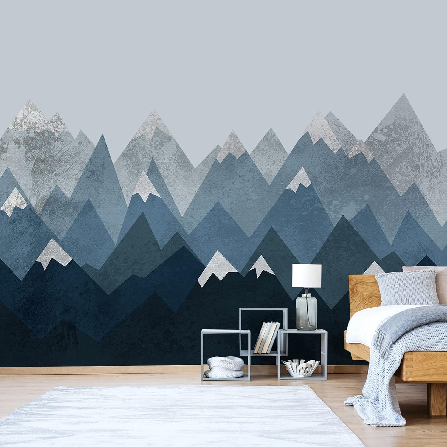 Mountain Wall Decor Stickers Adhesive Mountain Wall Stickers ,Nursery Mountain Wall Decals Wall Art Decals Baby Nursery Wall Murals for Boys or Girls Bedroom Decor,Wall Mural Magnificent Mountain View Removable Wallpaper Wall Sticker(W16)
