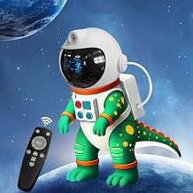 Galaxy Star Projection Night Light, Dinosaur Astronaut Space Projector with 8 Modes Starry Nebula Effects, Sky Night Light Projector, Bedroom Ceiling Decor for Kids, Christmas Birthday Gift