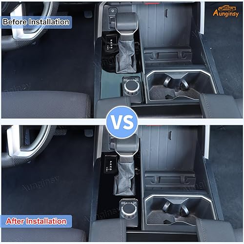 Vista 152 de Aunginsy Cubierta de panel de palanca de cambios de control central, compatible con Toyota Tundra/Sequoia 2022-2024, consola de palanca de cambios