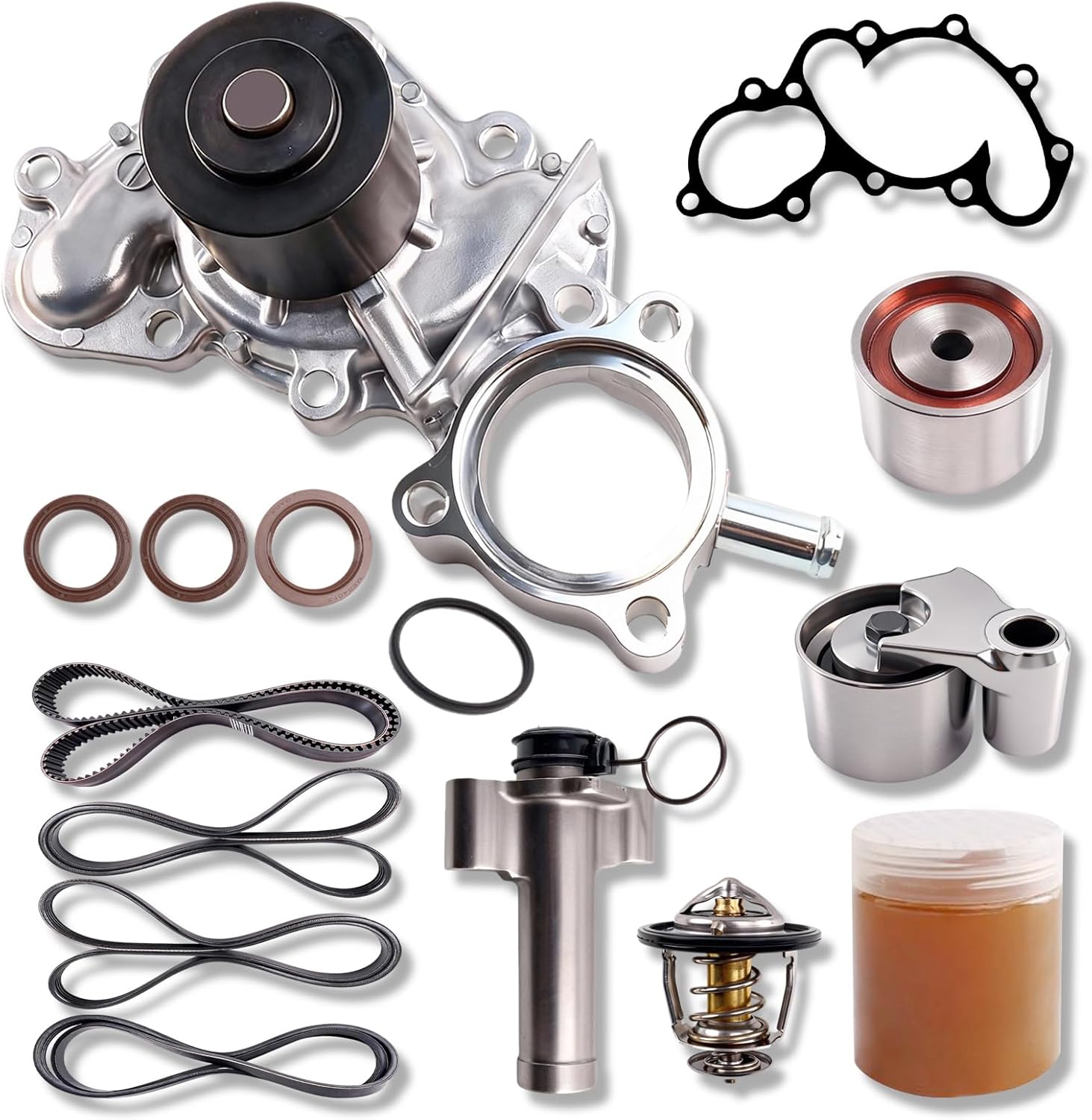 Timing Belt Kit with Water Pump for Toyota 4Runner 1996-2002,Toyota Tacoma 1995-2004,Toyota Tundra 2000-2004, Toyota T100 1995-1998, 3.4L V6 Engines,Replaces TKT-025 TKT-005 TBK965AMP