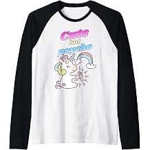 Cute But Psycho Cute Unicorn Raglan Baseball Tee