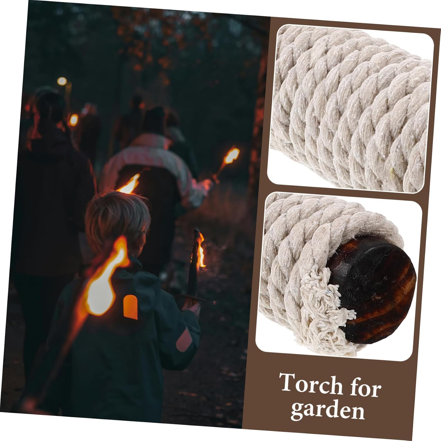 BESPORTBLE 3pcs Outdoor Wooden Torch for Garden Decor Flame Torch Light for Pathway for Parties and Celebrations Easy to Install and Remove