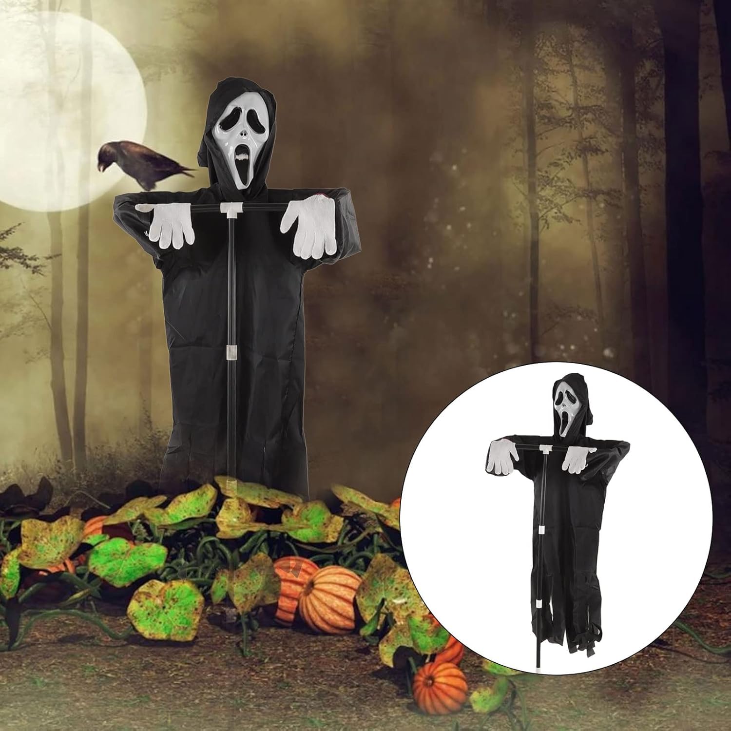 Young Wolf Halloween duch straszny strach na wróble krzyczący śmierć duch latający dekoracja na zewnątrz, ogród, ganek, podwórko