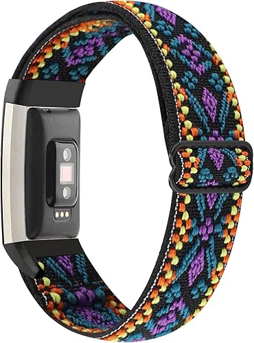 YONWORTH - Banda elástica ajustable para reloj compatible con Fitbit Charge 2. Correa de nailon elástica, suave para muñecas. Pulsera deportiva de
