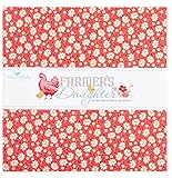 Riley Blake Farmer’s Daughter 10” Stacker by Lori Holt of Bee in My Bonnet | 42 Precut Squares | Quilting Cotton Bundle for Patchwork, Crafts & Sewing Projects