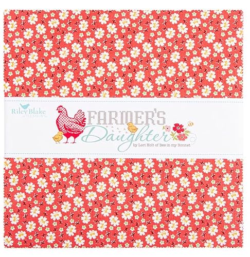 Riley Blake Farmer’s Daughter 10” Stacker by Lori Holt of Bee in My Bonnet | 42 Precut Squares | Quilting Cotton Bundle for Patchwork, Crafts & Sewing Projects