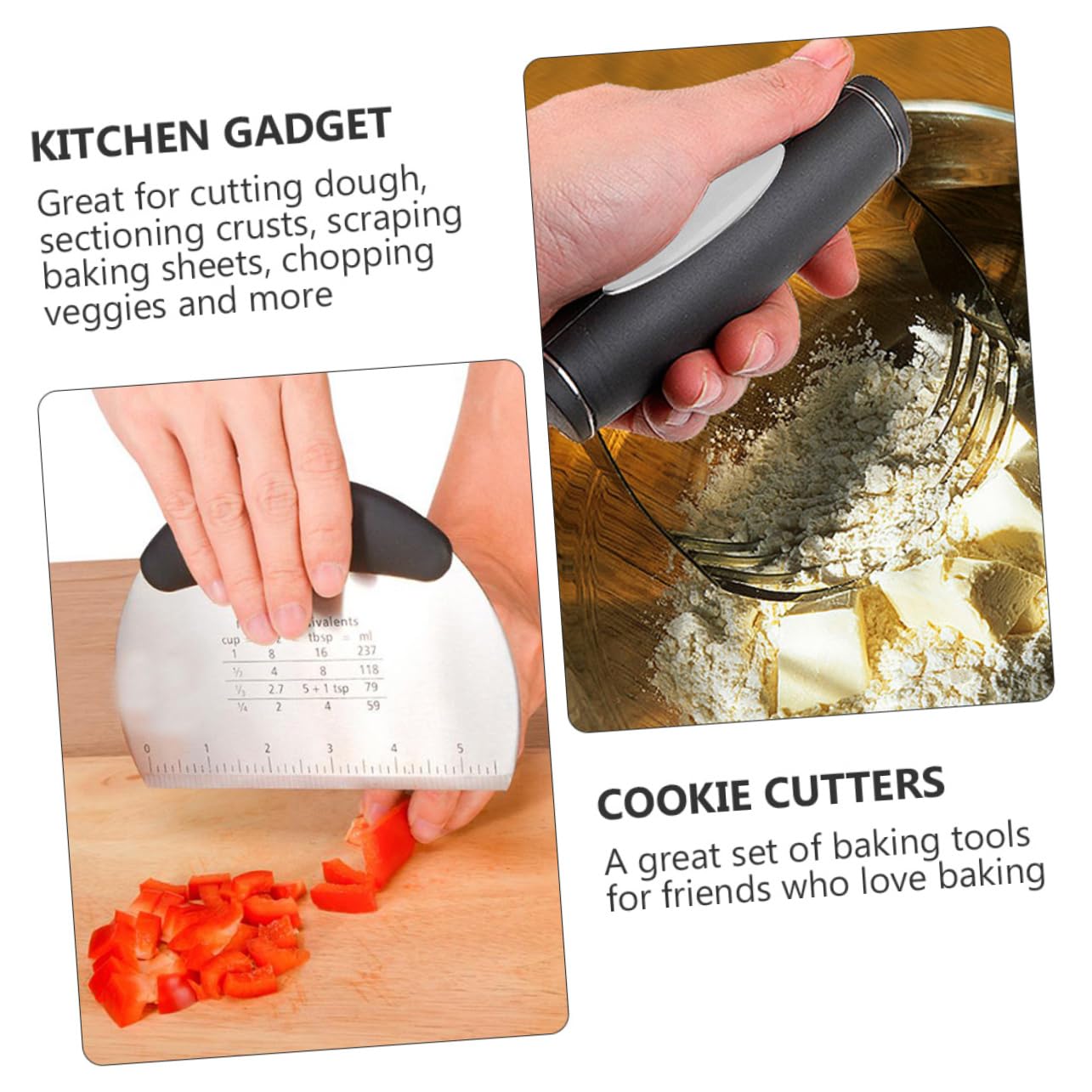BESTonZON Ensemble De Cuisson Emporte-Pièces Kit De Gâteau Pain Spatule À Pain Pizza Cuisson Pâtissier Mélangeur De Poudre En Acier Inoxydable Fournitures De Pâte Ronde Fromage