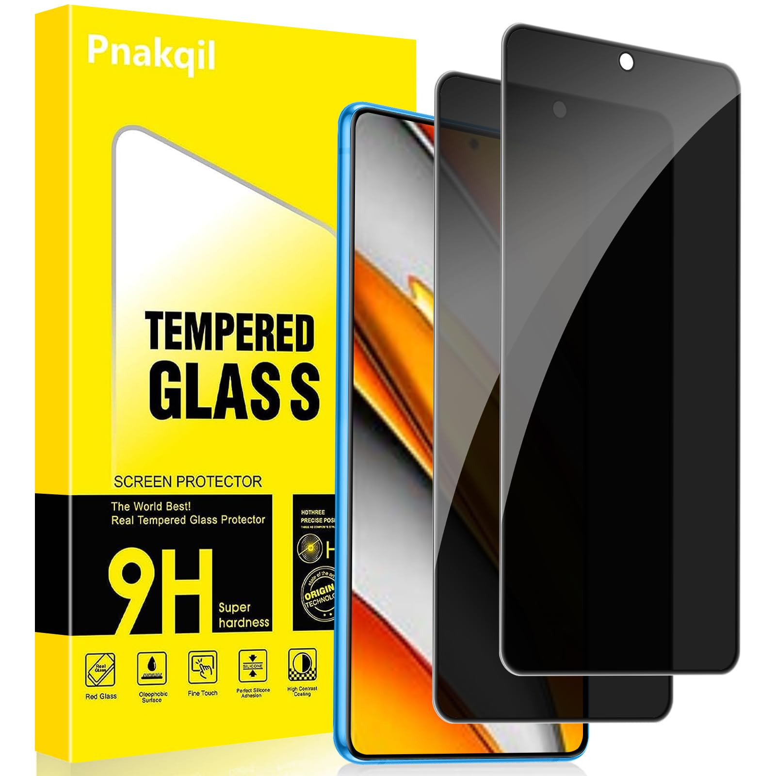 Ibywind 2 Pack Screen Protector For Xiaomi Poco F3/Redmi K40/K40 Pro 5G 6.43",9H Hardness Tempered Glass,With 1Pc Camera Lens Protector,1Pc Back