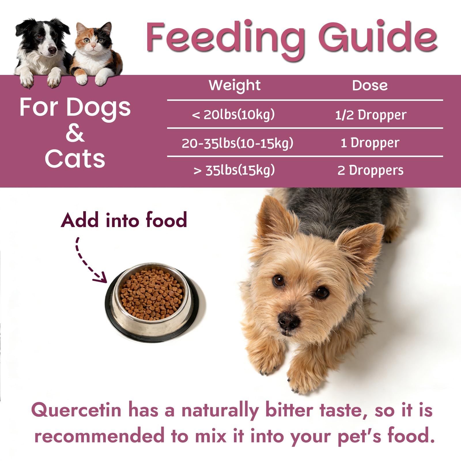 Suplemento de quercetina contra alergias para Perros y Gatos | refuerza la inmunidad, alivia el picor y las alergias estacionales, Ingredientes naturales, bajo riesgo de alérgenos