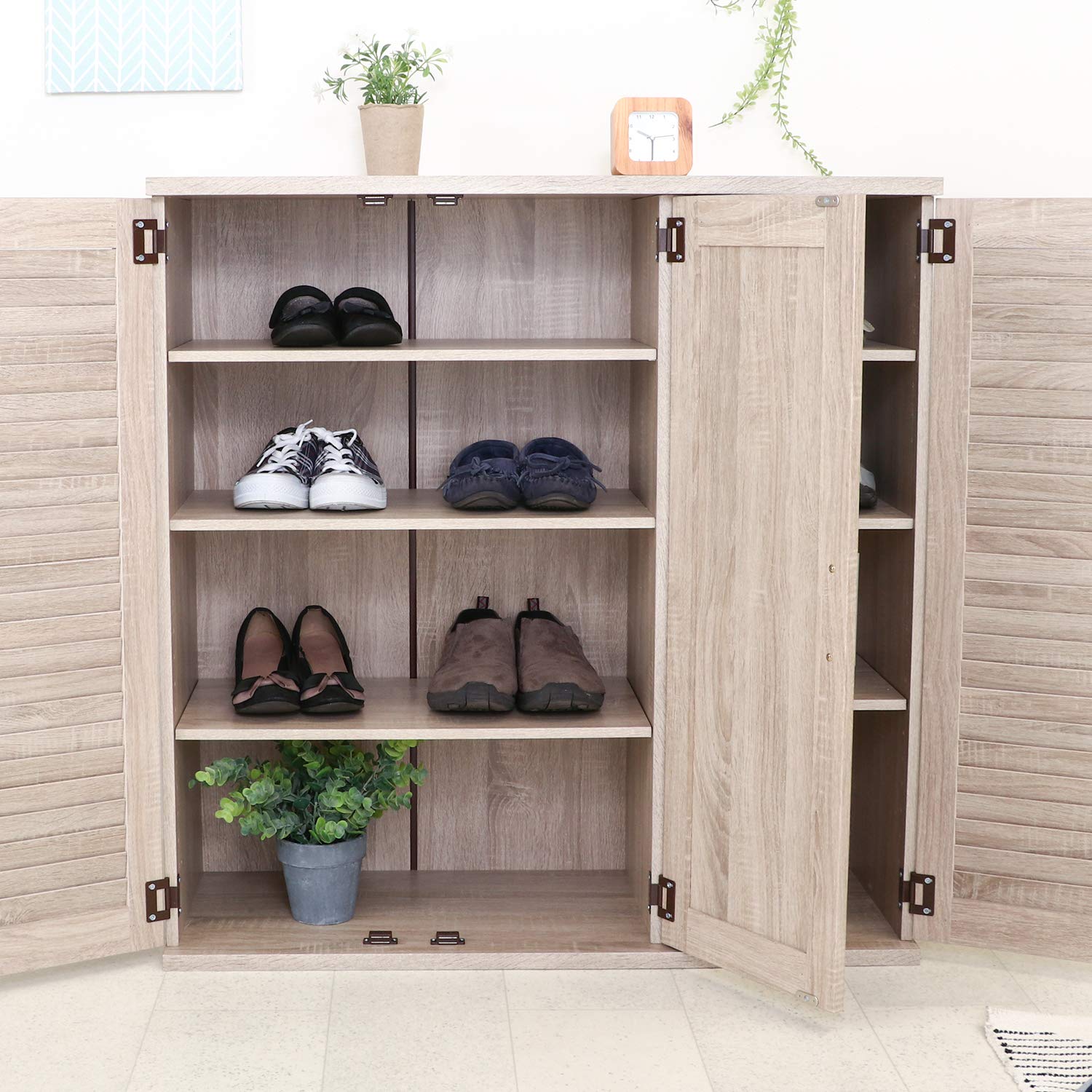 下駄箱シューズラック Amazon｜下駄箱 シューズラック 4段 幅60×奥行33.5×高さ90cm ホワイト