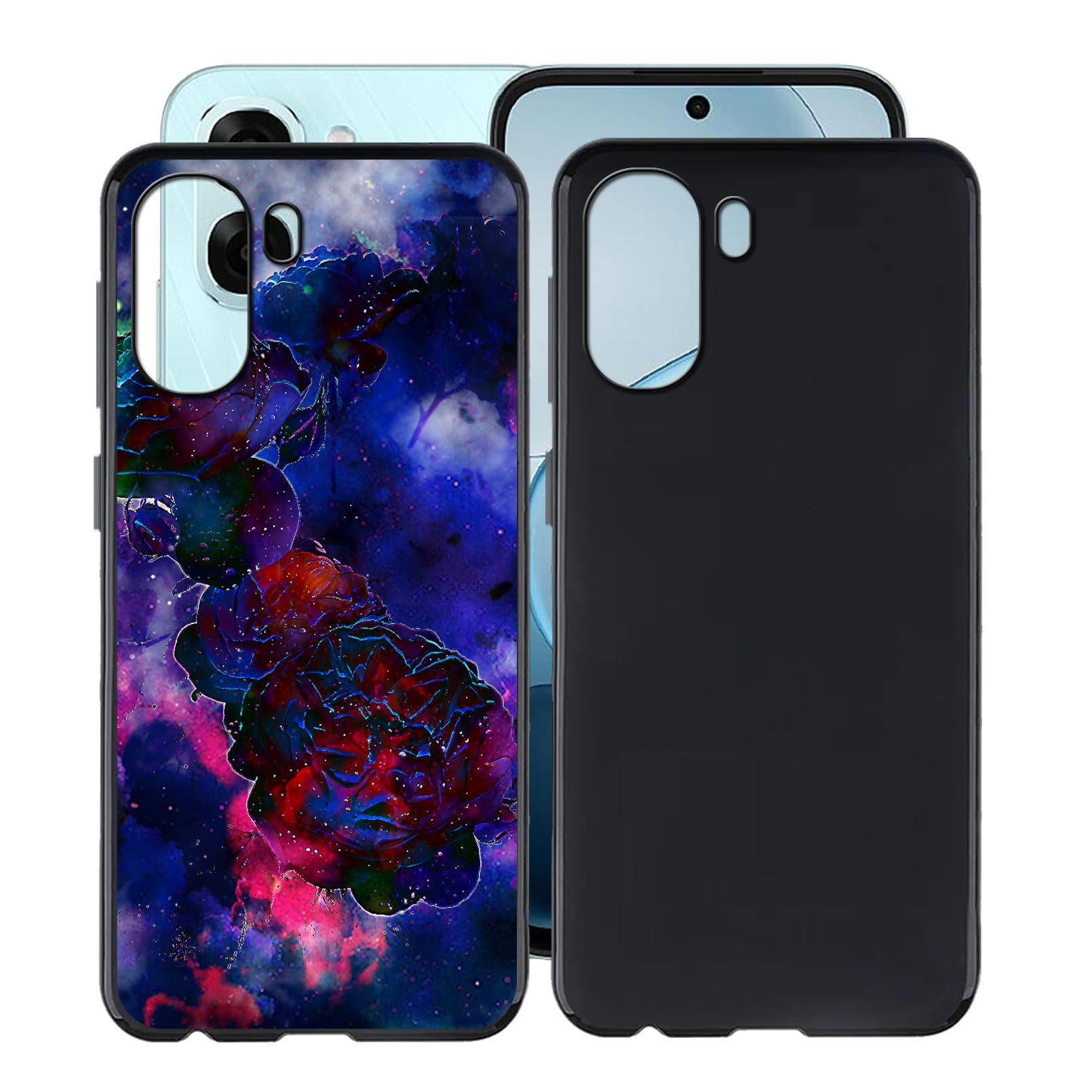 Case for Oppo A6x CPH2819 (6.75"), 2 pieces Ultra-Thin TPU Bumper Cover, 360° Drop Protection Shell Shockproof Soft Silicone Phone Case for Oppo A6x CPH2819 - Rose cloud