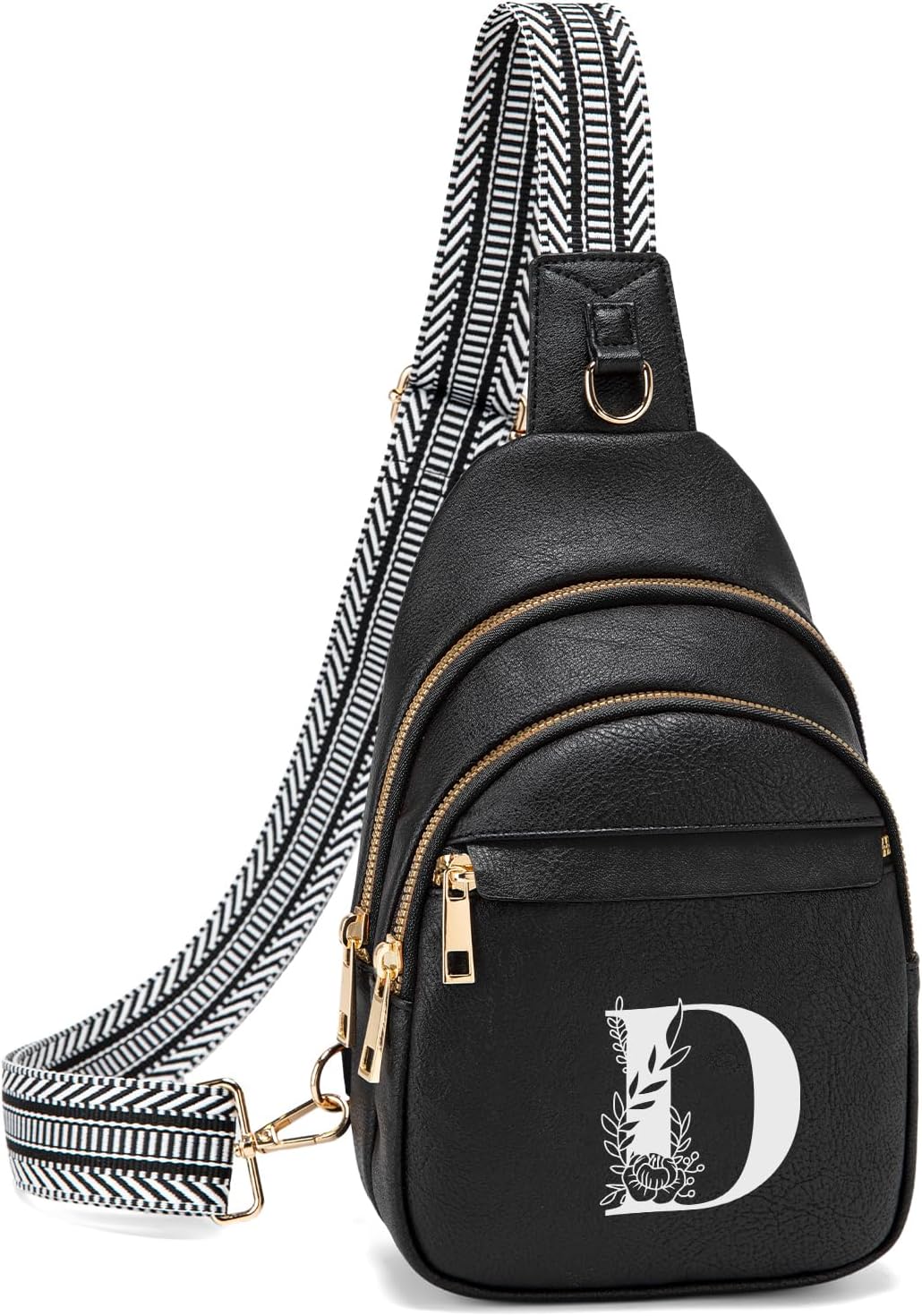 Viverte Sling Bag for Women Personalized Gifts Pu Leather Initial Crossbody Bags Purses for Women Waist Pack
