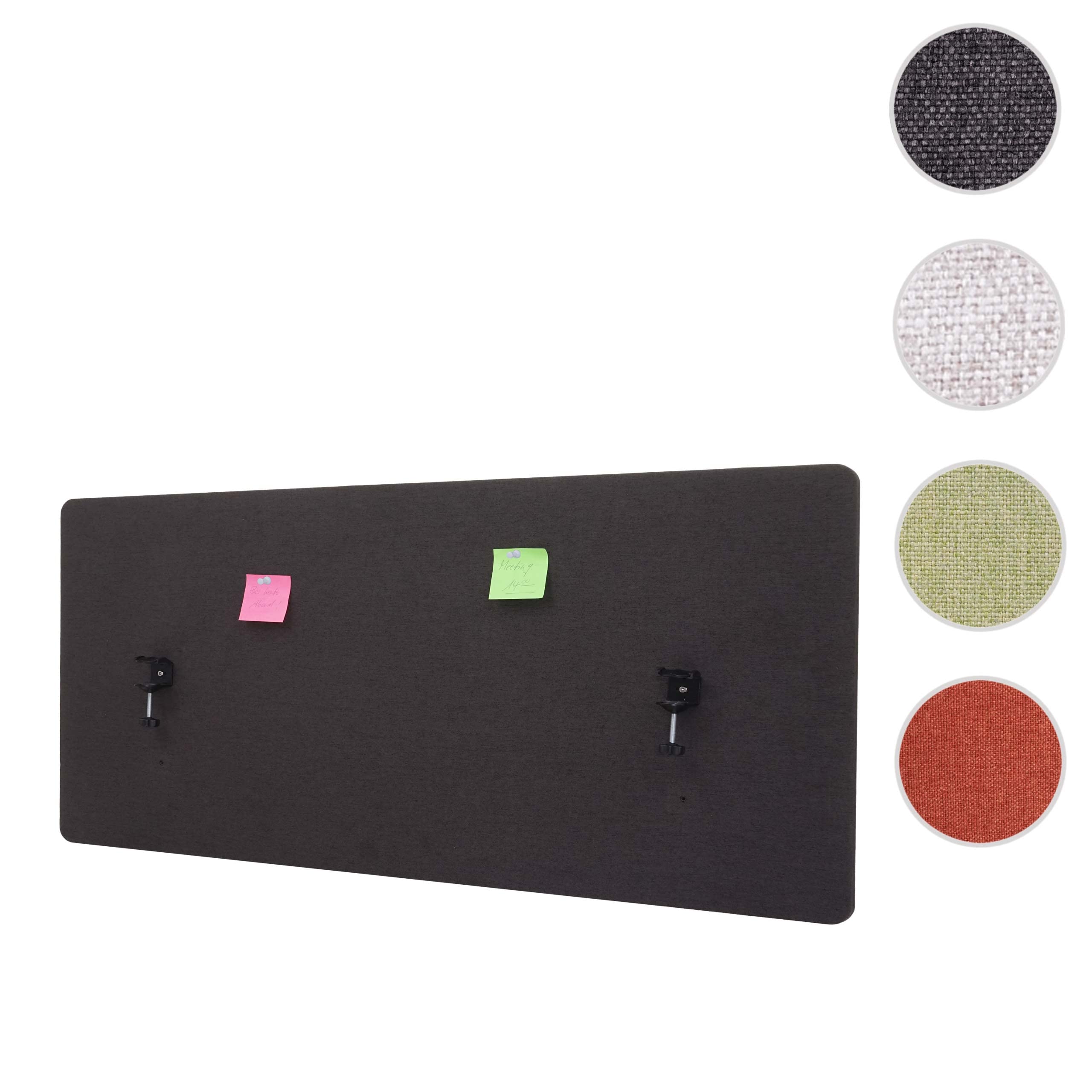 Mendler Akustyczna ścianka działowa HWC-G75 materiał/tkanina - 60 x 140 cm brązowo-szara | Biurowa osłona prywatności, biurko, tablica korkowa, podwójne ścianki
