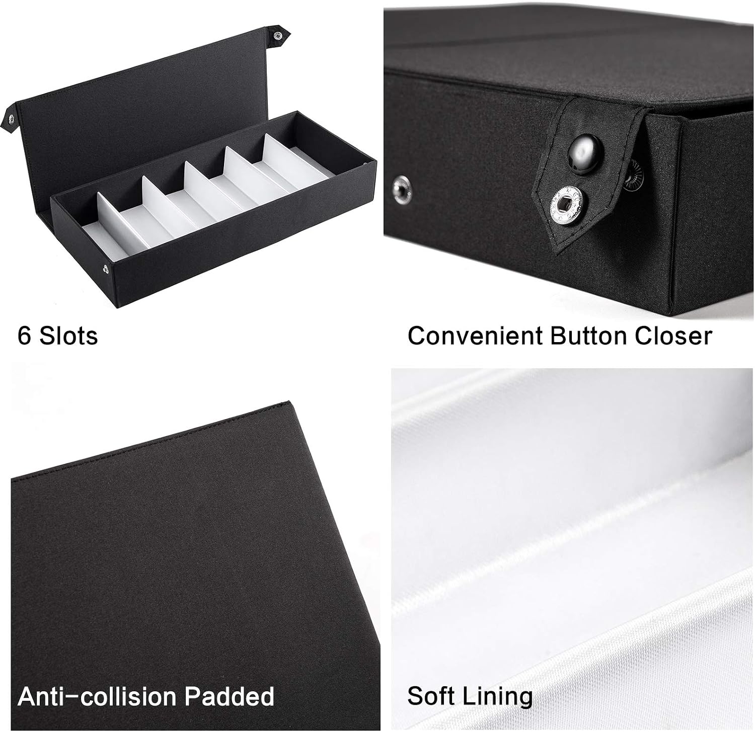 TRIUMPH VISION Multi Glasses Organizer Eyeglass Storage Sunglasses Case Box | Hold Multiple Eyewear Shades Organization Tray Store Holder Display Stand Satin Lined Snap Closure with Lid Protection