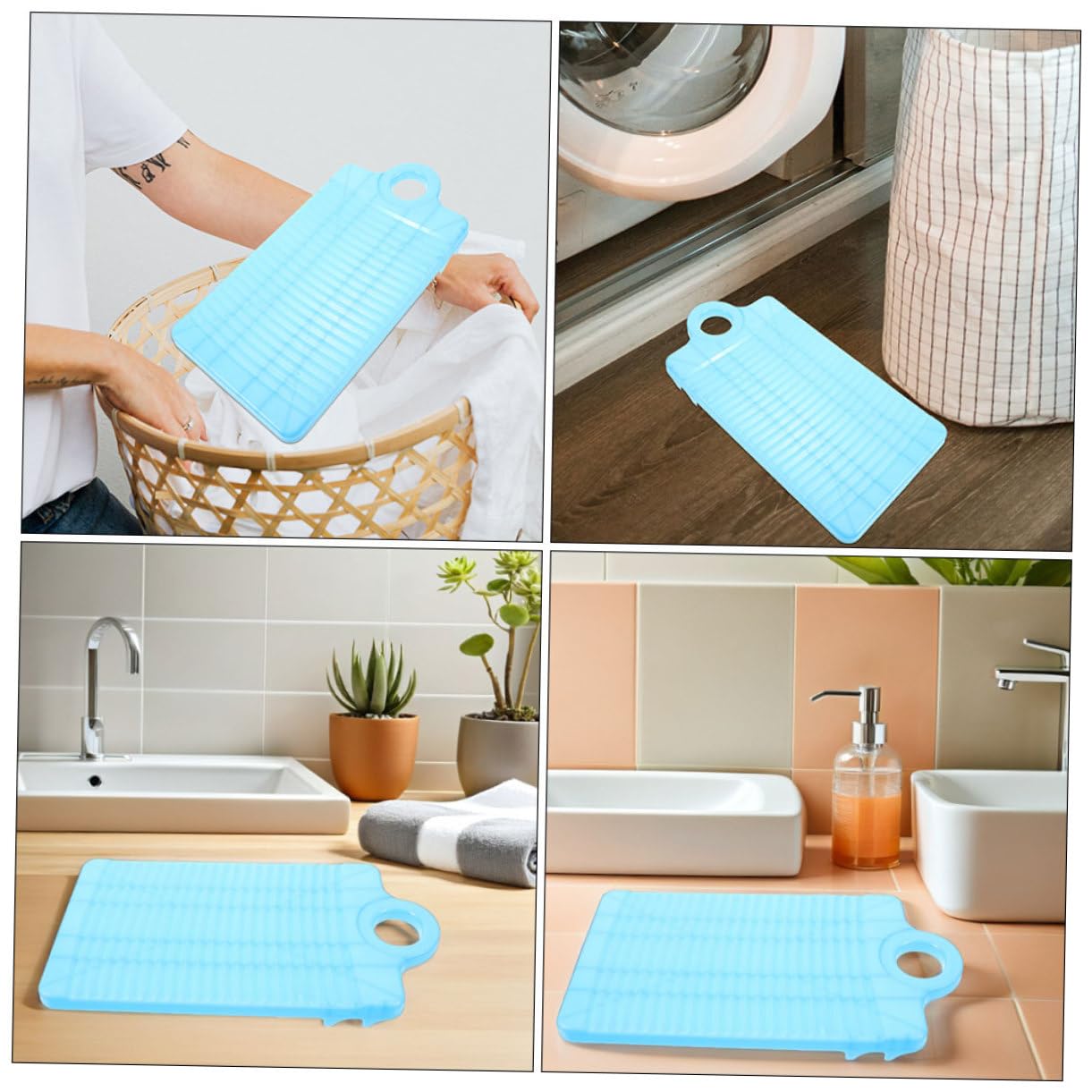 COLLBATH 4 Stück Teiliges Mini-waschbrett aus Kunststoff mit Rutschfester Oberfläche Handliches Reise-waschbrett für Kleidung Platzsparendes Strapazierfähiges Handwaschbrett für Unterwegs