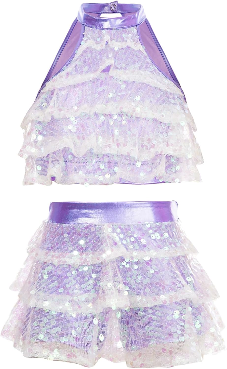 Vestito Da Ballo Lirico Per Bambine, Con Paillettes, Costume Da Ballo