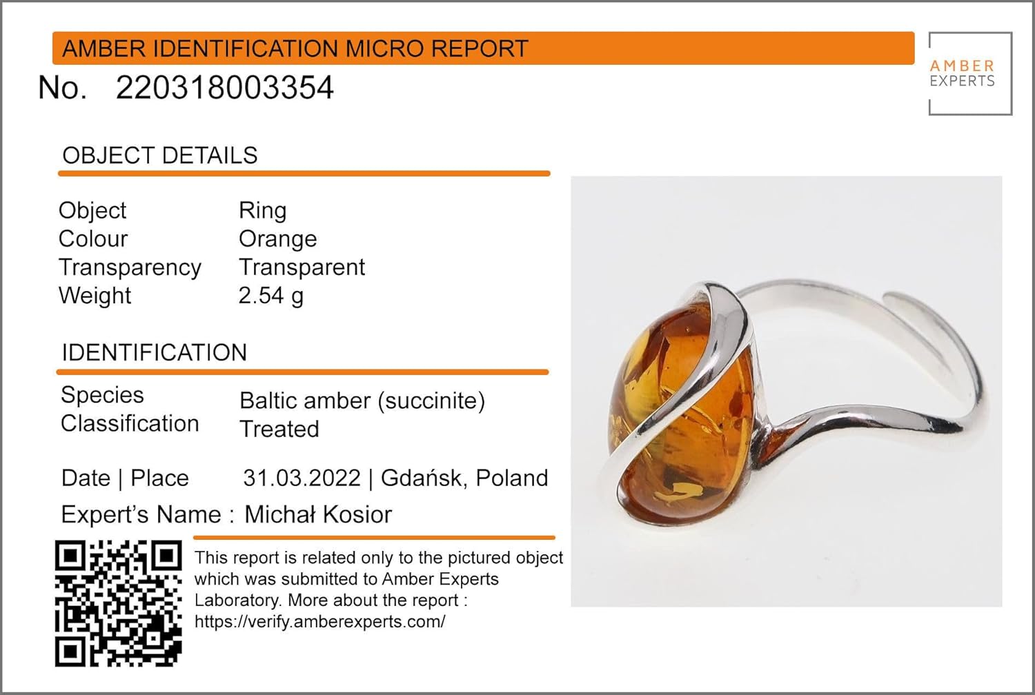 HolidayGiftShops Sterling Silver and Baltic Honey Amber Adjustable Ring Sunshine - Image 4