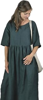 Smock maxi linen dress/Maternity Linen Dress/Loose linen sleeveless dress/Pregnancy Linen Dress/Loose smock linen dress/Empire waist