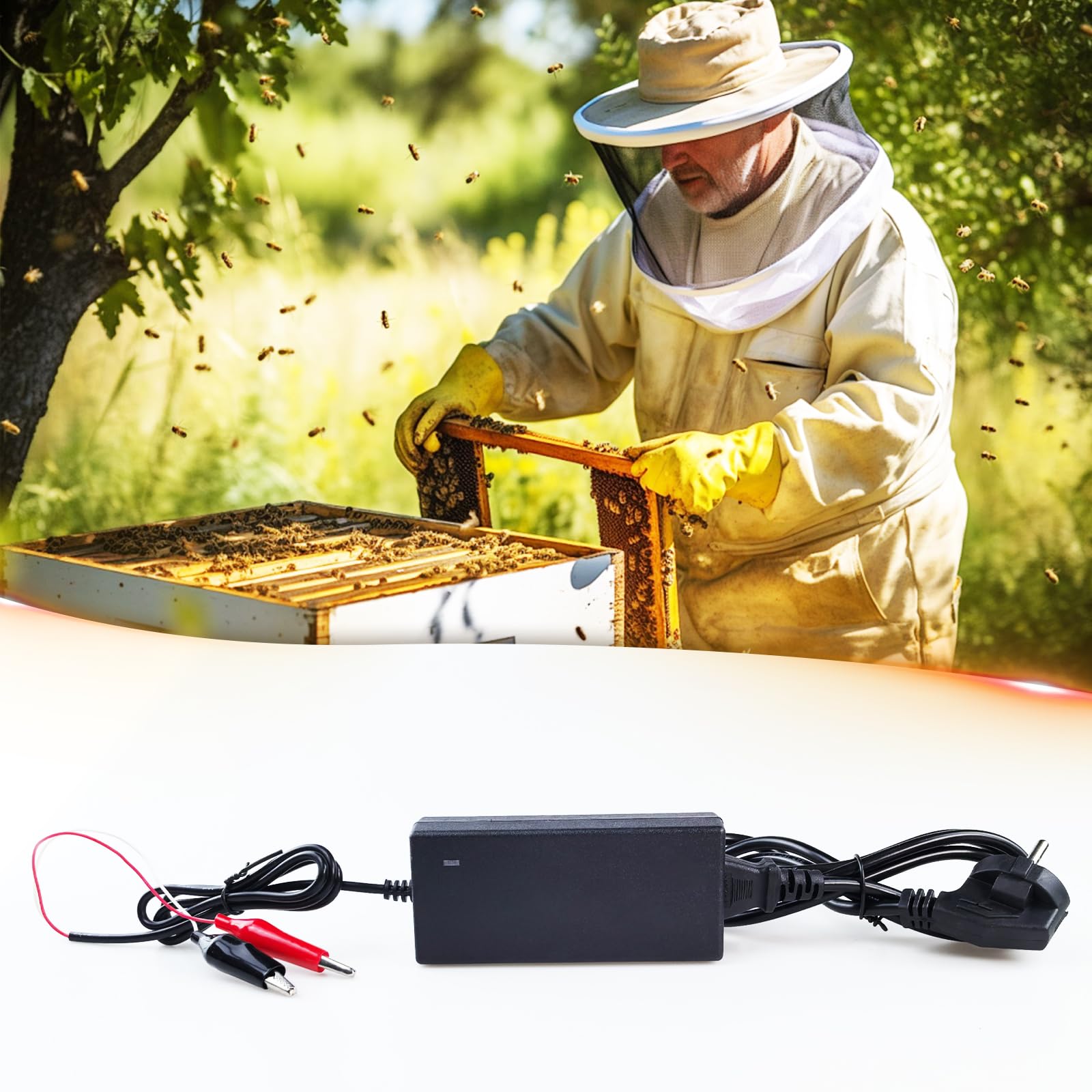 Imkereibedarf Elektrisches Einbetter, Heizgerät Bienenstock Installer Ausrüstung Imkerei Werkzeug EU 100-240V, Beehive Frames Embedder Wire Embedder für Imkereiausrüstung Beekeeping Tools