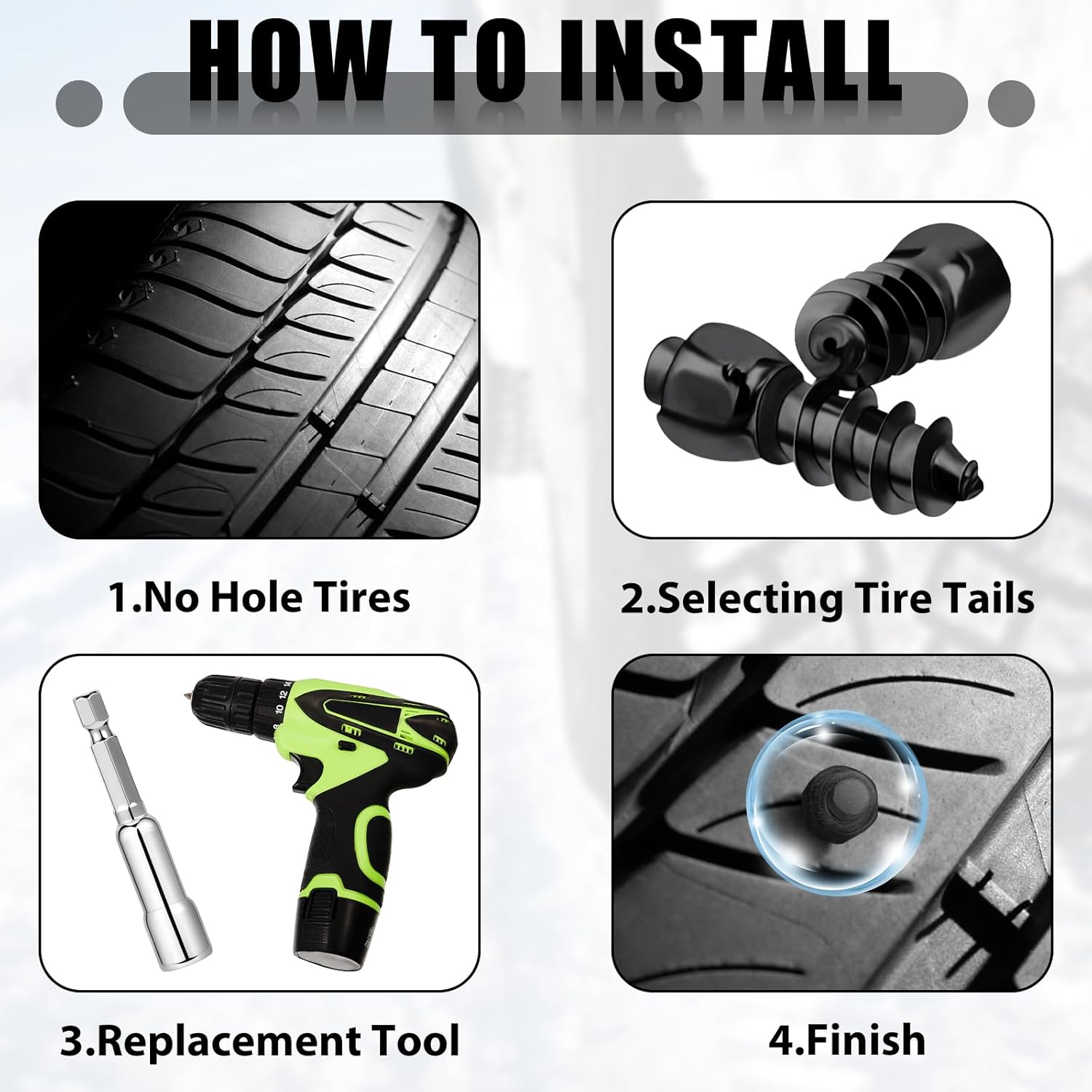 Frienda 200 Pcs Snow Carbide Screw Tire Studs Silver Black 4 x 9 mm Wheel Tyre Snow Spike Trim Screw in Tire Studs with Installation Tool for Car Truck Bicycle Boot Motorcycle ATV Accessories