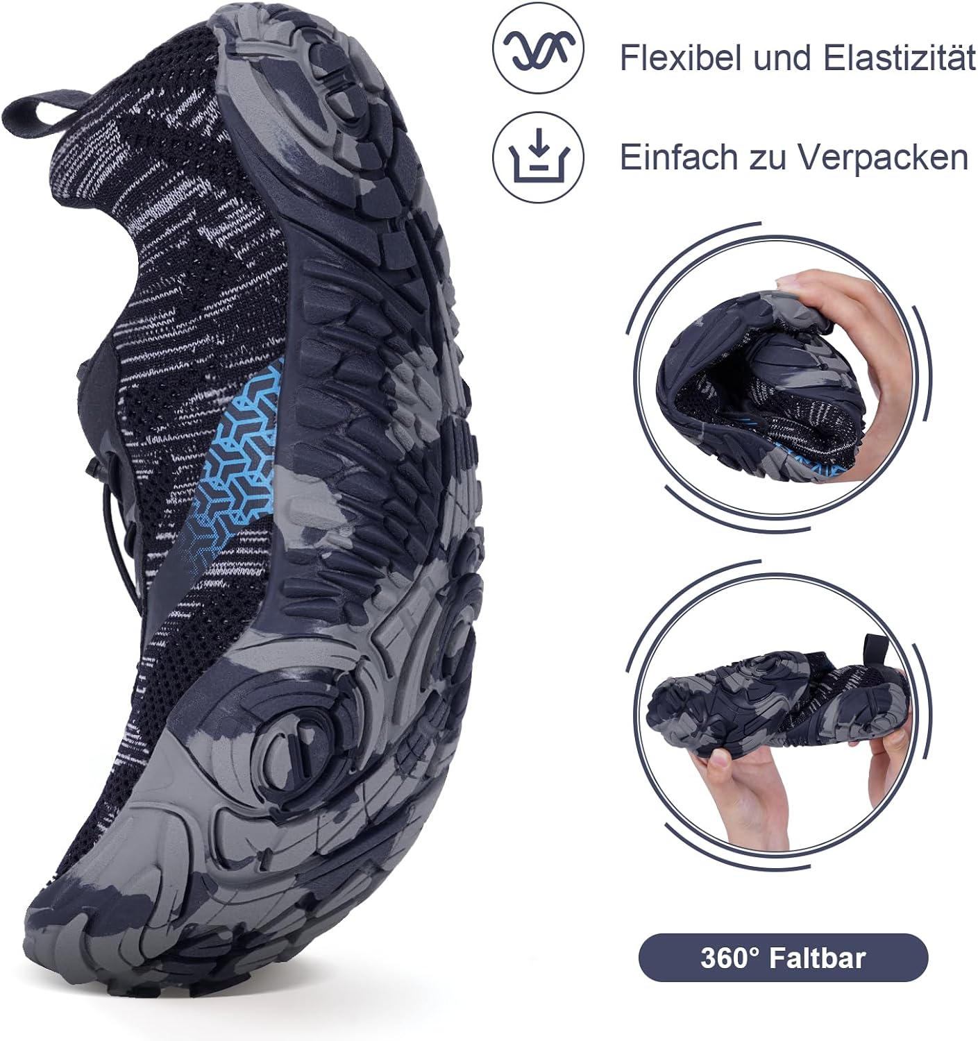 Hike Footwear Barefoot Shoes, Pro Barefoot Shoes Women Men, Athletic Hiking Water Shoes Breathable Quick Dry Zero Drop Trail Running Shoes with Non-Slip Sole & Wide Toe Box