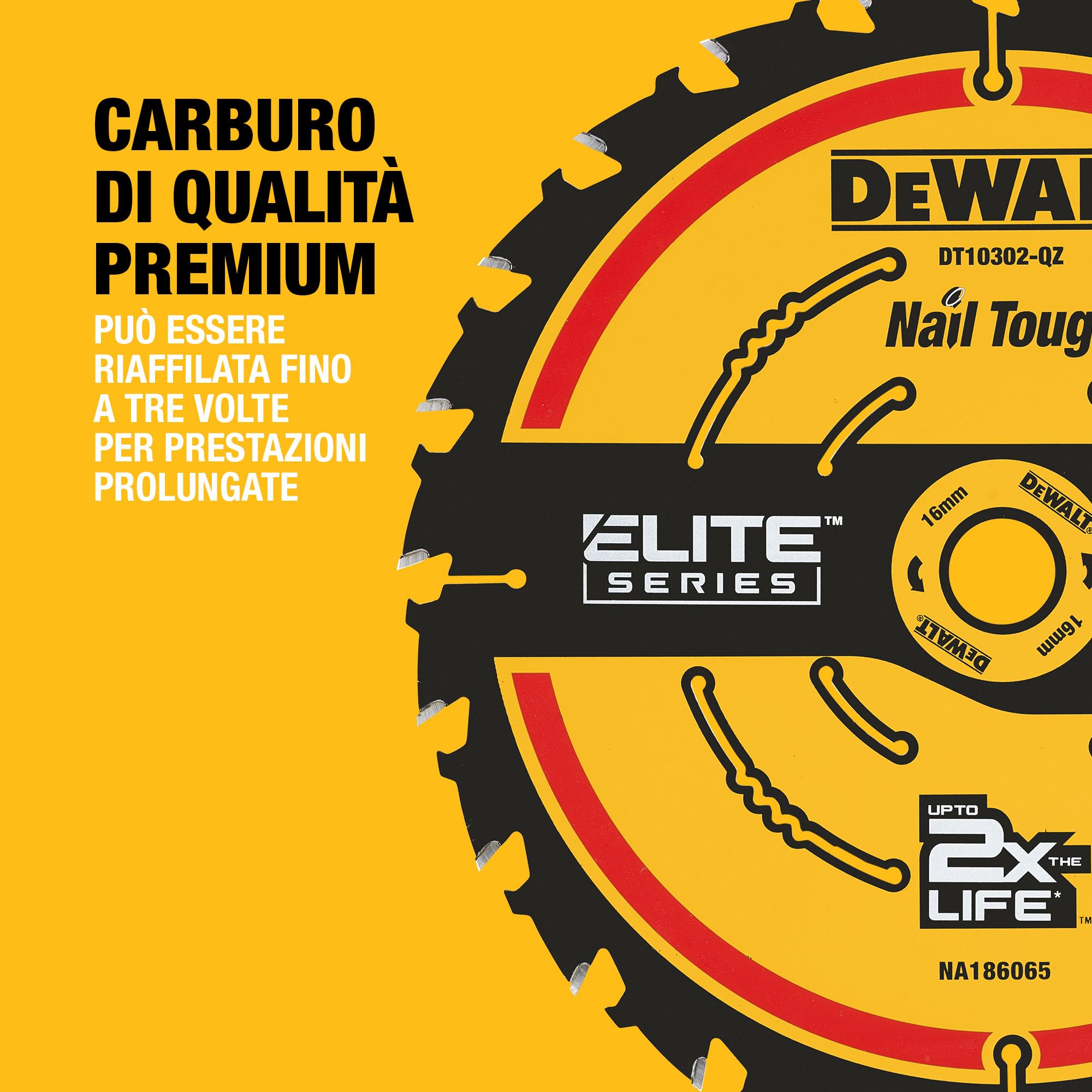 DEWALT Lama circolare Elite con diametro 184mm con foro da 16mm e 24 denti, DT10302-QZ