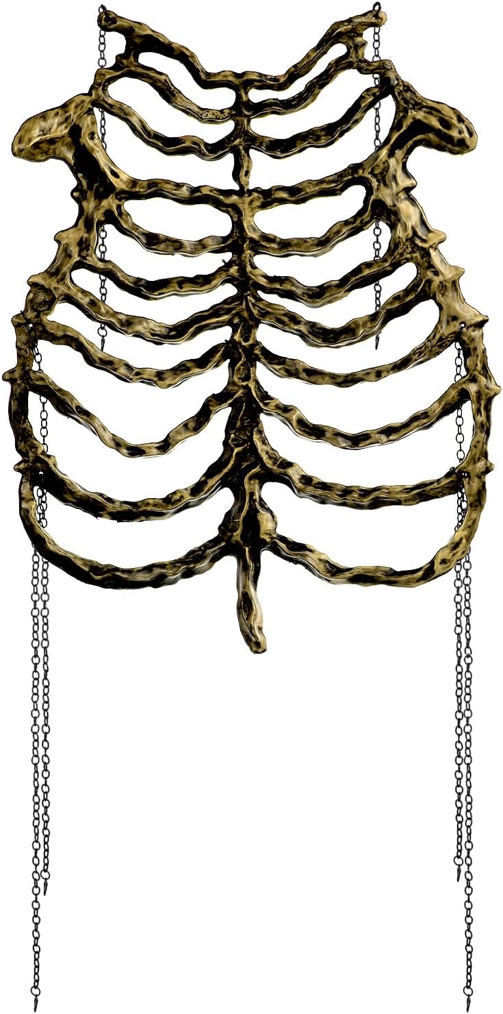 OhMill Skeleton Corset Top Soft Plastic Skeleton Womens Halloween Costume Skeletons Rib Cage for Halloween Cosplay