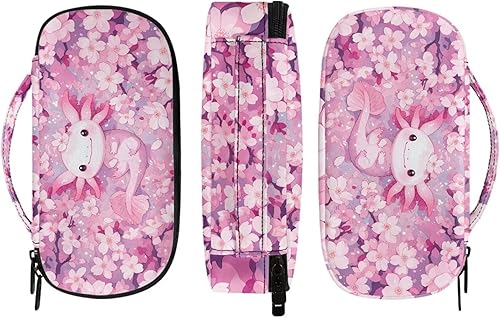 Miniatura 3 de Axolotl - Bolsa de transporte para diabéticos con diseño de flor de cerezo para medidor de glucosa, bolígrafos de insulina, tiras de prueba de