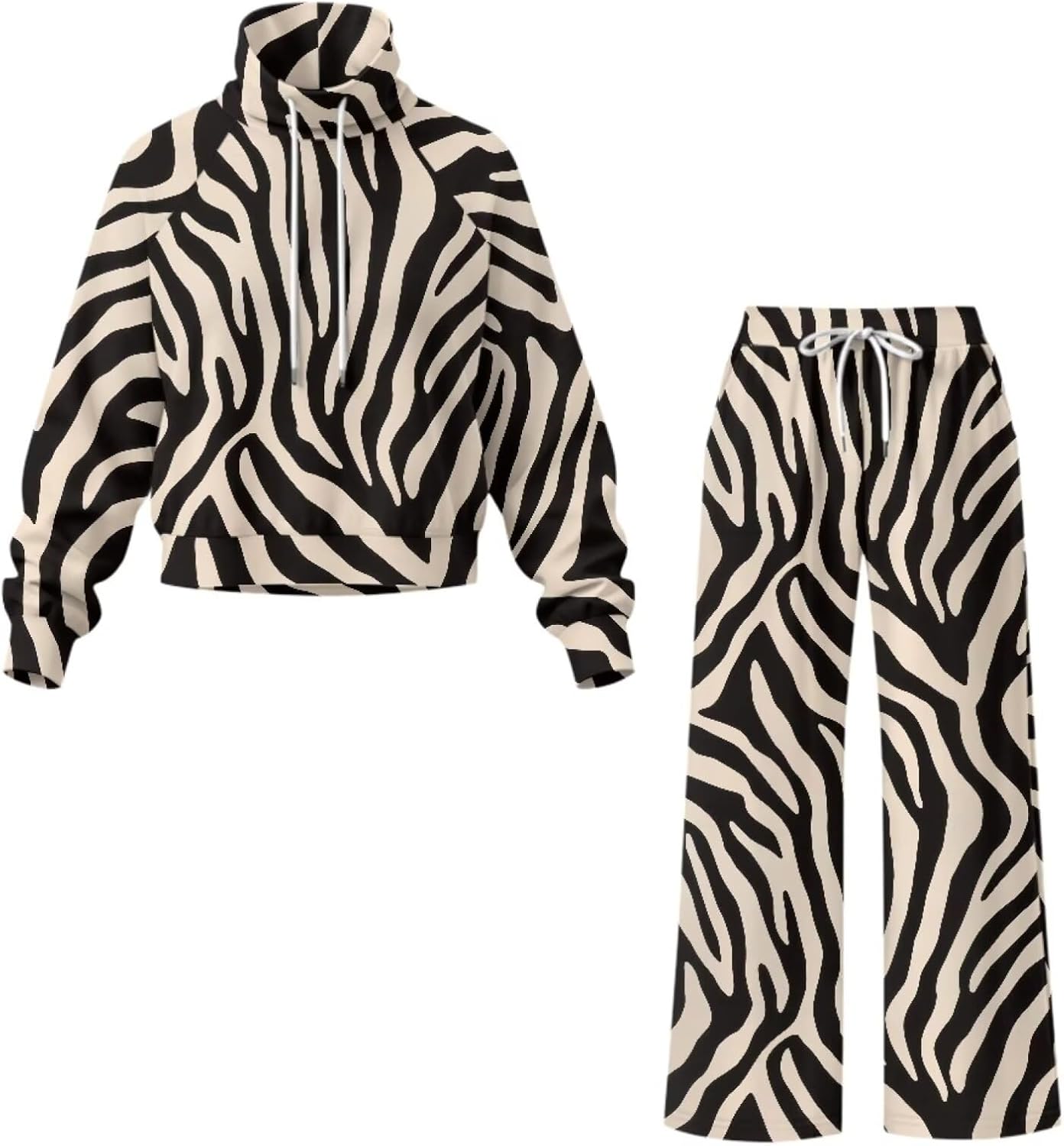 Women Sweatsuit Sets 2 Piece Outfit Casual Tracksuits Set Mockneck Pullover Sweatshirt and Wide Leg Sweatpants