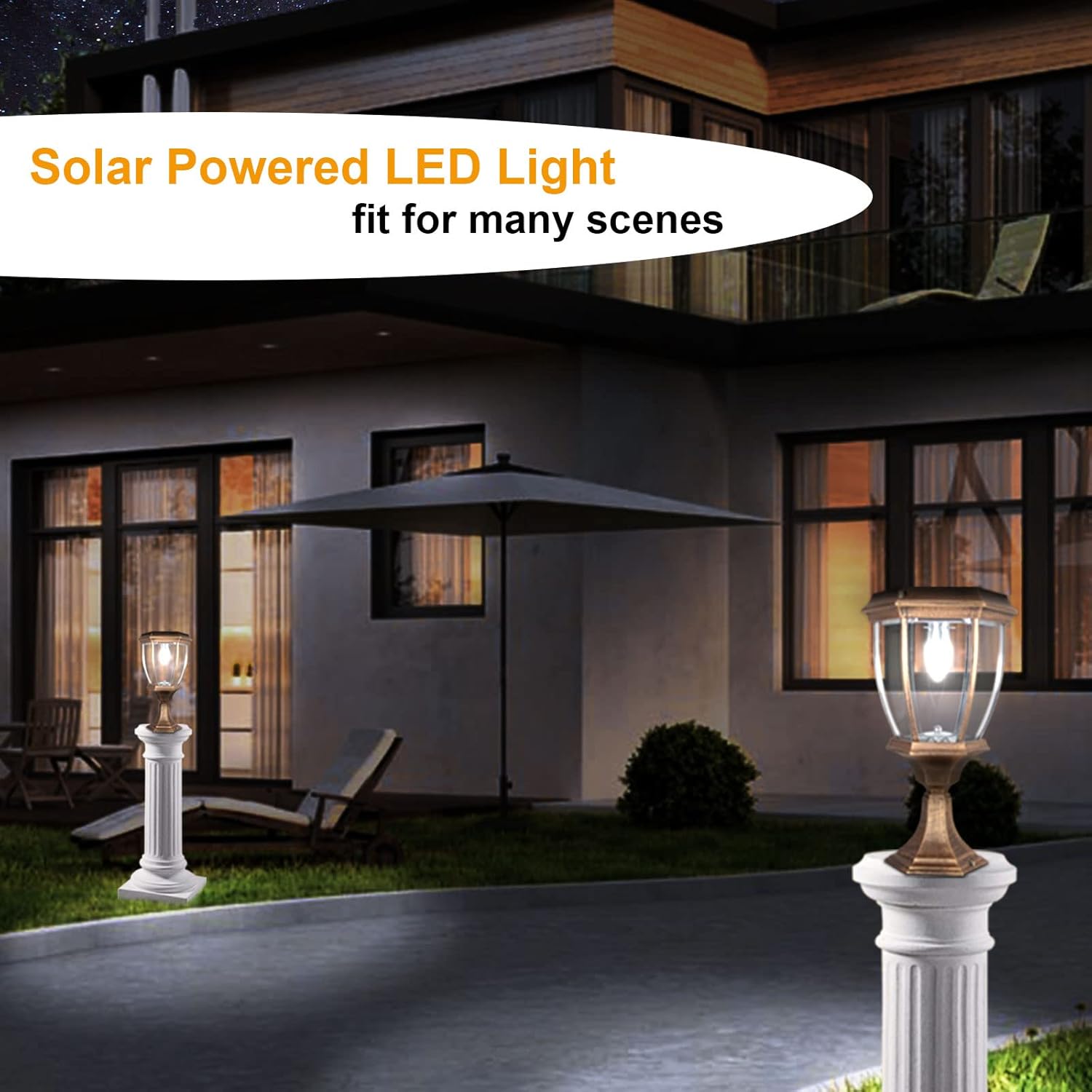 Kendal Large Outdoor Solar Powered LED Light Lamp (Bronze)