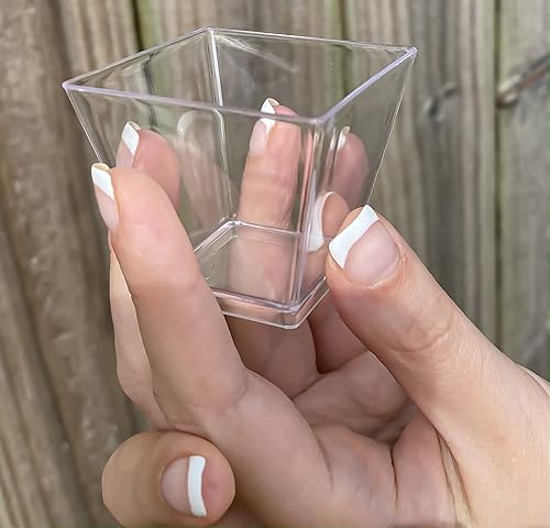 Miniatura 3 de Vasos de postre cuadrados de plástico transparente mini cubo 2 onzas paquete de 40