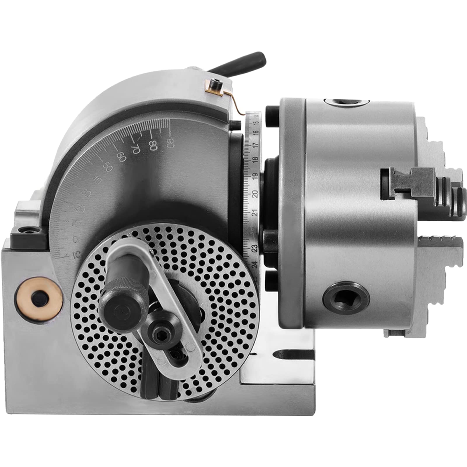 VEVOR MT2 Teilapparat mit backenfutter, Rotary Tisch mit Indizierung Höhe der Mitte 101,6 mm, Dividing Head 23 kg, Rotary Tisch mit Tellern, Eine Starke Unterstützung zu Bearbeitenden Werkstück
