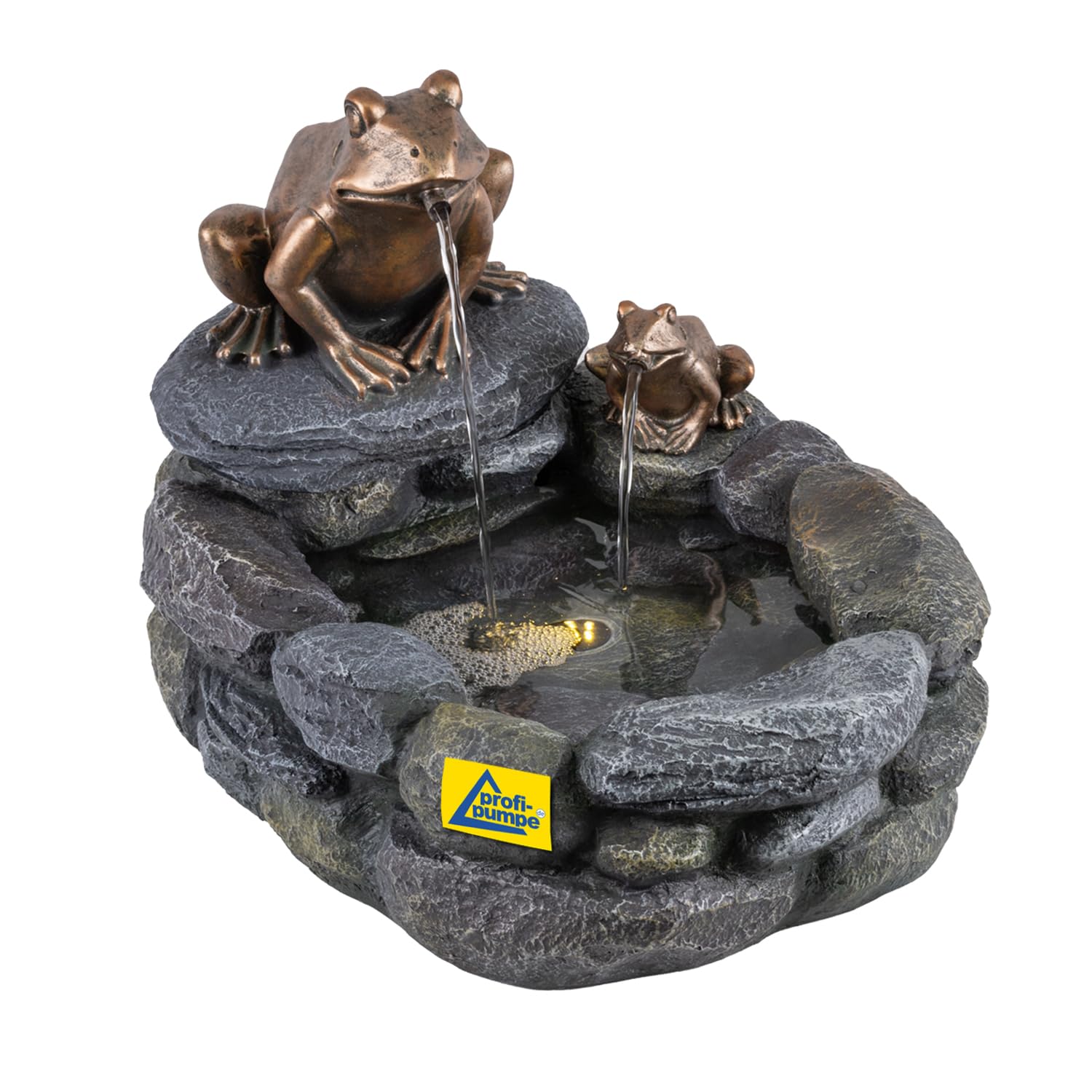 Springbrunnen mit LED-Licht 230V 250lph Wasserspiel für Garten, Gartenteich, Terrasse, Balkon Sehr Dekorativ (Teich-König)