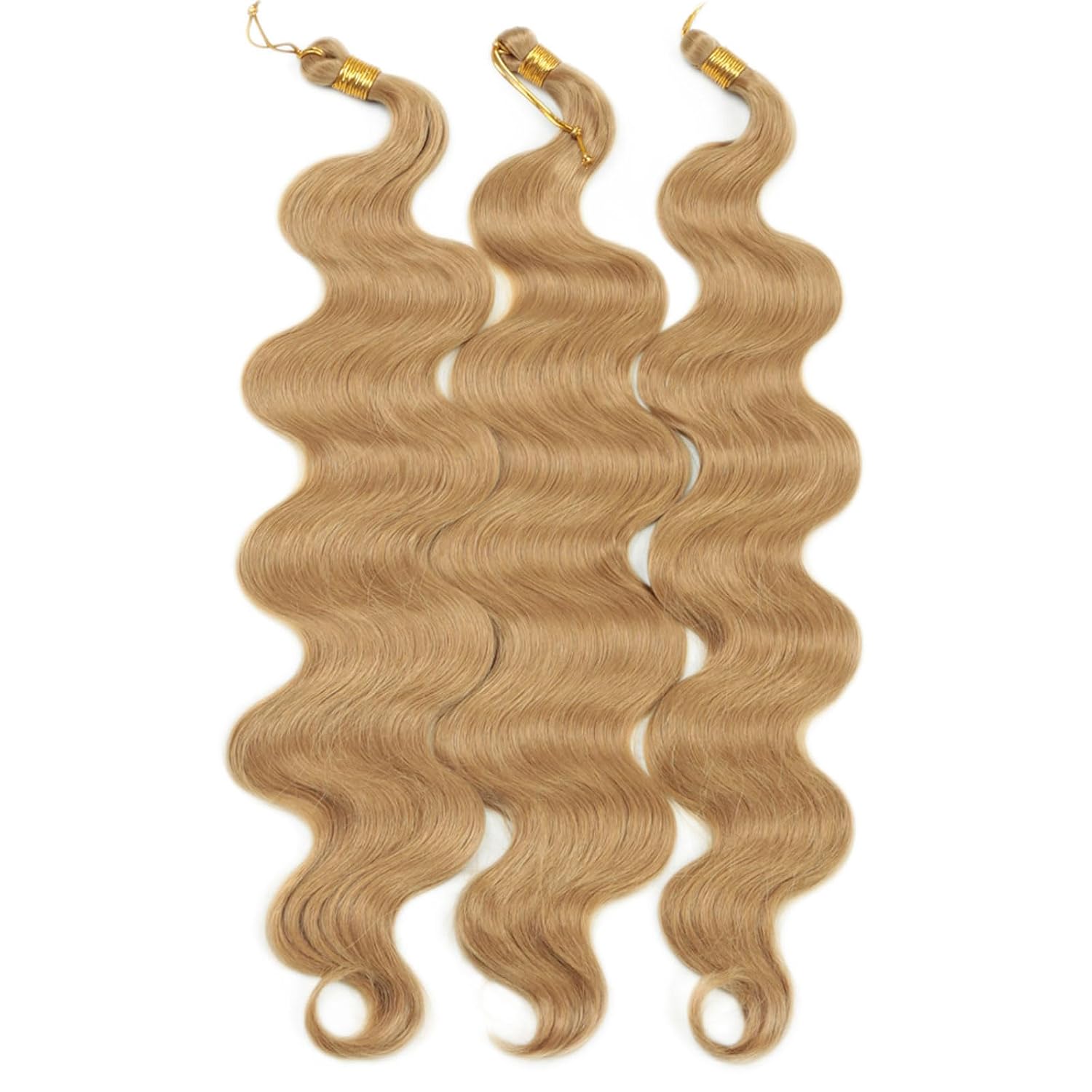 Goodear 24 Inch Body Wave Braiding Hair 3 Pack Pre-Feathered Synthetic Hair Extension Black Boho Box Braids for Goddess Box Braids Deep Wave Crochet Hair (#27)