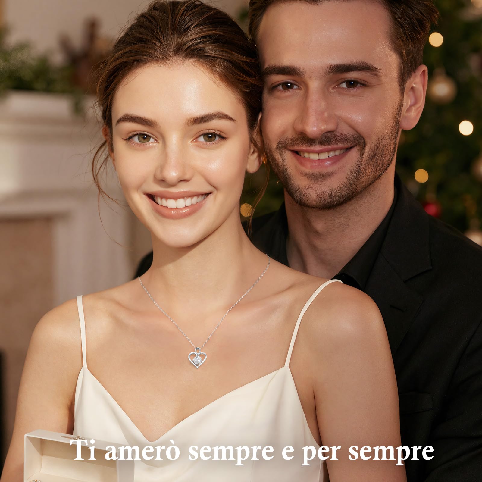 LOUISA SECRET Collane in Moissanite per Donna Cuore Infinito Argento 925 | Regalo di Compleanno per Donna San Valentino Gioielli Natale Festa della Mamma