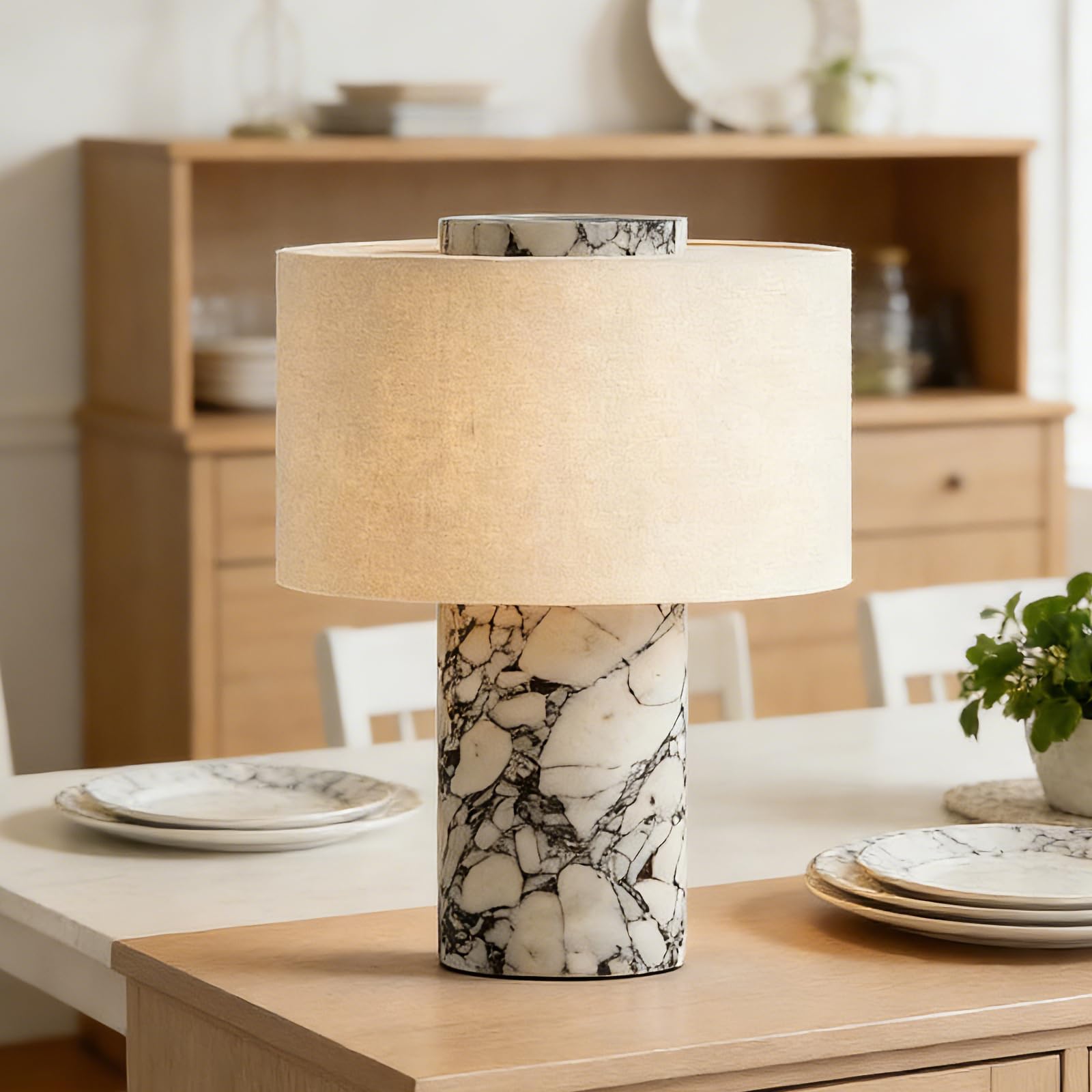 Lampada da tavolo moderna touch control con base in marmo, ricaricabile, decorativa, dimmerabile, design di lusso per camera da letto, ufficio e soggiorno