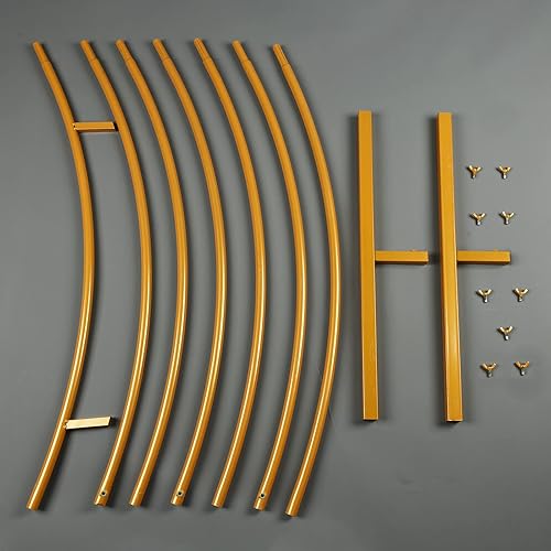 Miniatura 3 de Arco de boda redondo de metal amarillo de 6.8 pies, soporte de arco de globos para jardín, patio, boda, novia, decoración de fiesta en interiores y