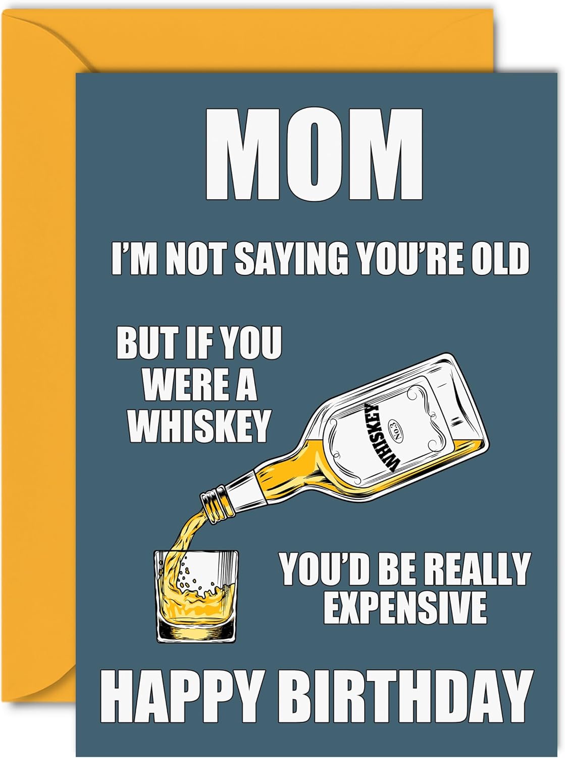 Stuff4 Funny Birthday Cards for Mom - Aged Whiskey Whisky - Joke Rude Birthday Card for Mom from Son Daughter, Humour 40th 50th 60th 70th 80th Bday A5 Mommy Mama Greeting Cards