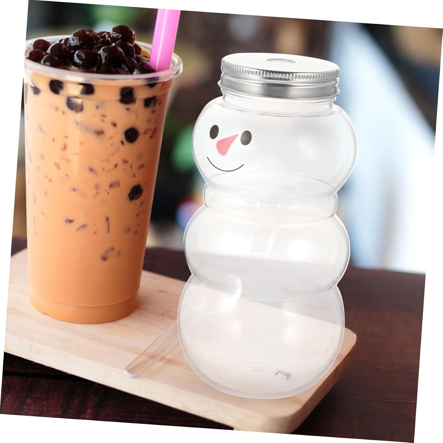 CHILDWEET 10pcs Adorable Christmas Beverage Bottles Sealed Juice Containers Lid for School Holiday Wrapping