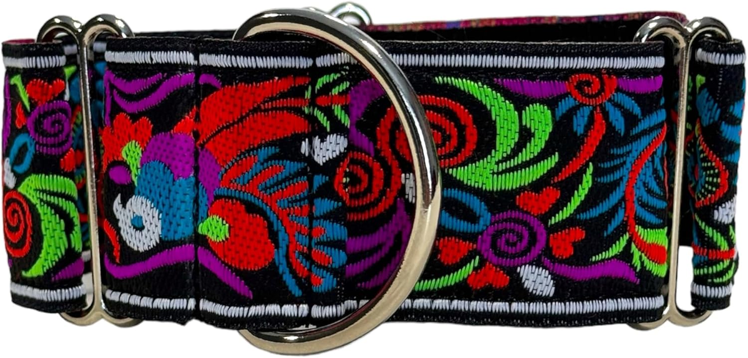 Extra Soft Martingale Dog Collar for Greyhound Saluki Whippet and Other Breeds with Similar Neck 2" Wide (M 11"-14")