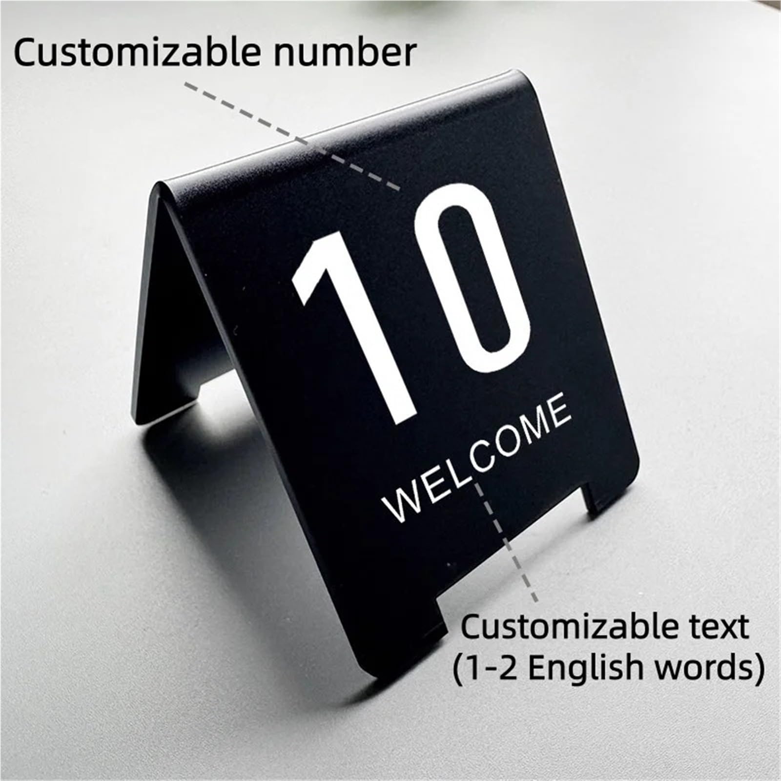 10 pz Numeri di Tabella Su Misura Doppi Lati In Piedi Scrivania Segno Piatti for Ristorante Cafe Bar Indicatore Posto Riservato Carta 1-10 Per Forniture(Transparent,8x9cm)