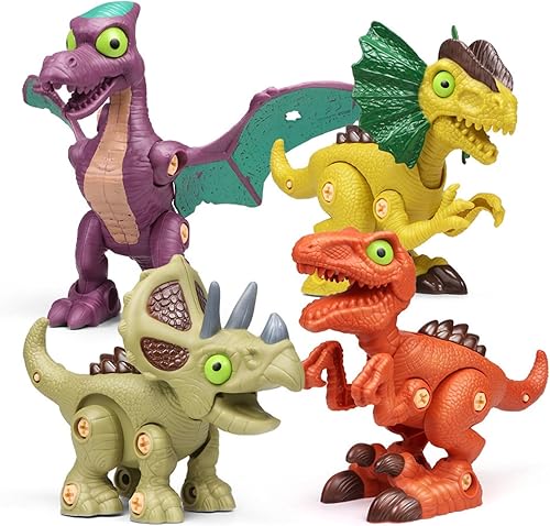 Miniatura 6 de Juguetes de dinosaurio desmontables para niños de 3, 4, 5, 6, 7, 8 años, kit de construcción educativo STEM con taladro eléctrico, el mejor regalo