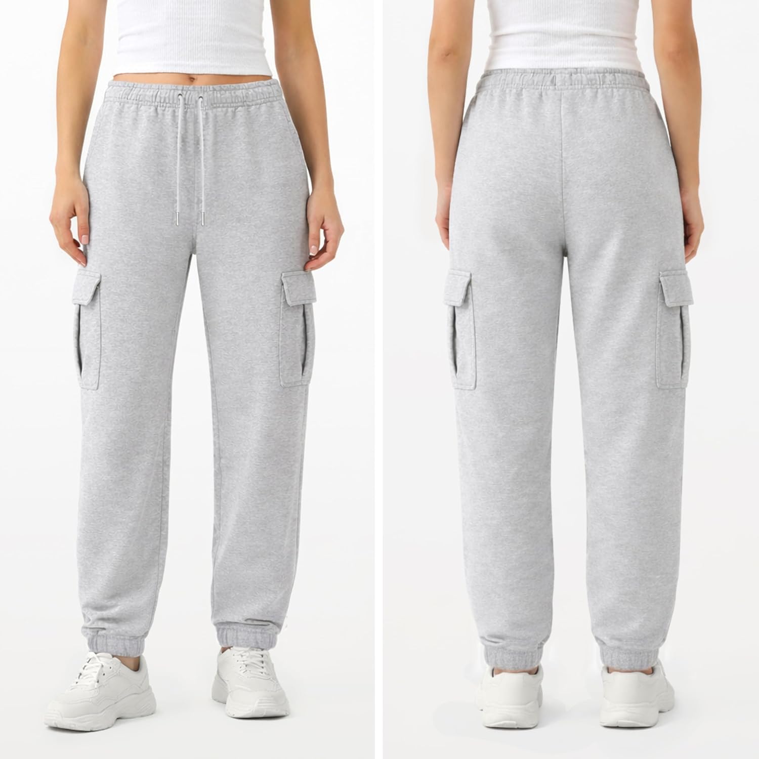 Common Stitch 3 Pack Sweatpants Women, Cargo Womens Sweatpants, Fleece Womens Joggers with Pockets (Available in Plus)