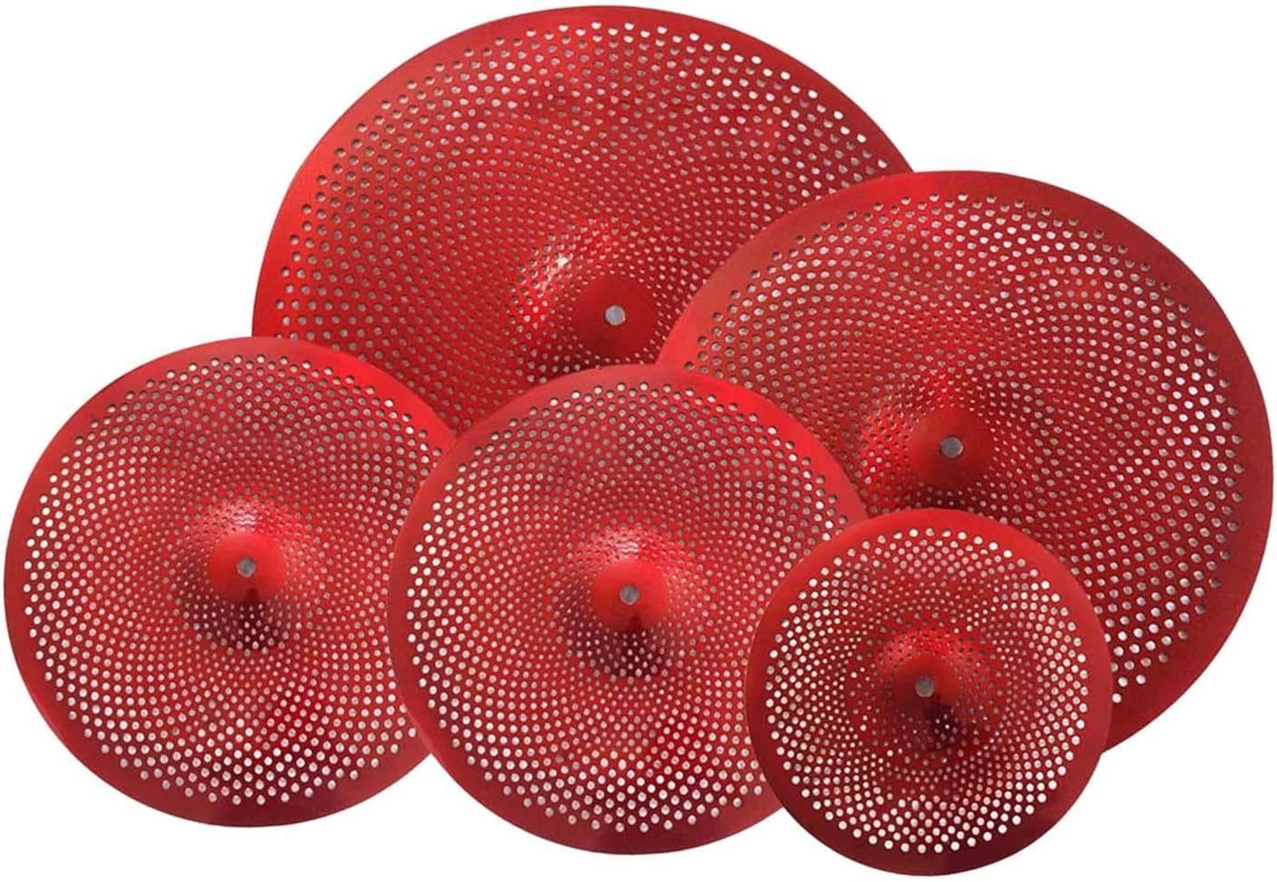 5Pcs Low Volume Cymbals Pack Mute Cymbal Set 14" Hi Hat 16" Crash 18" Rash 20" Ride for Drummer Practice Bedroom- Yellow