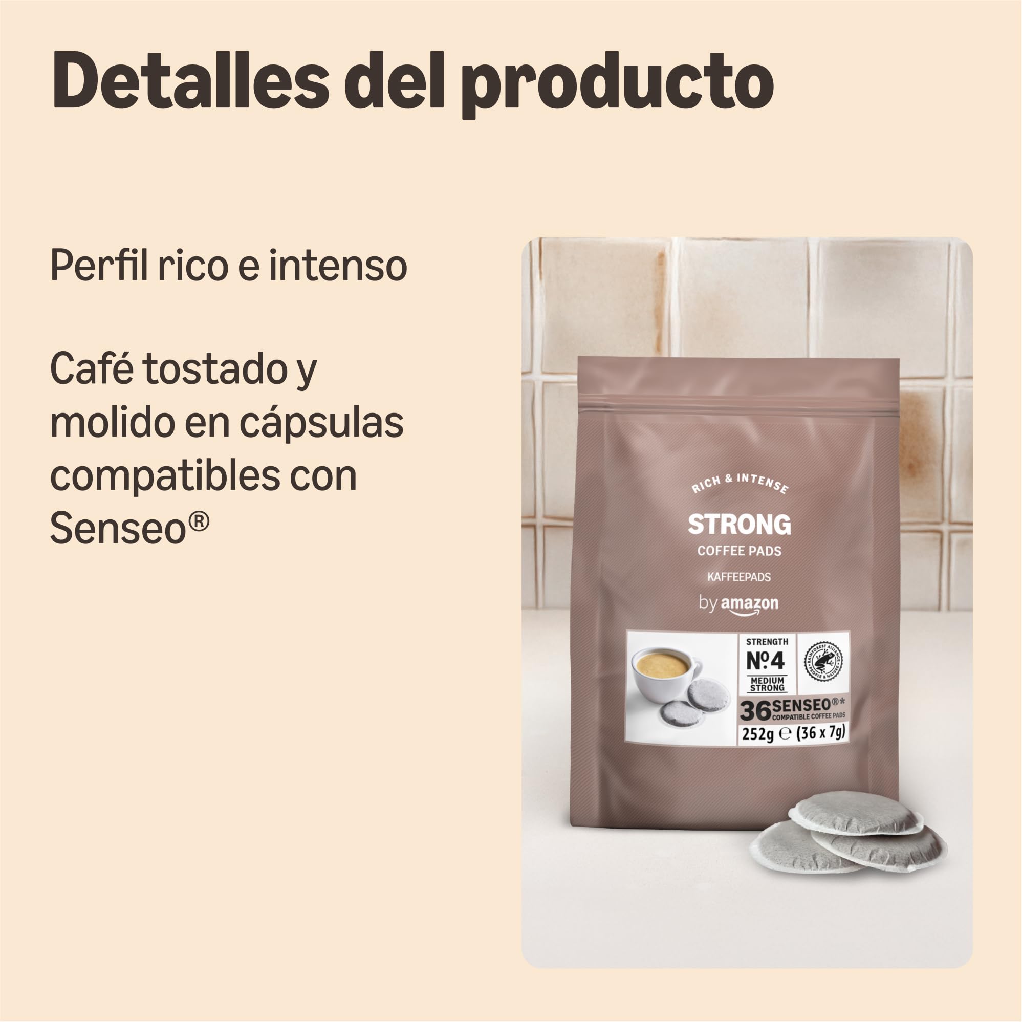 by Amazon Monodosis Intensas 36 Unidades Senseo Cafeteras Rainforest Alliance