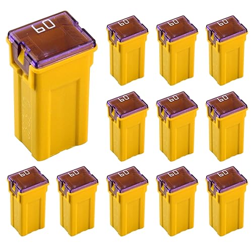 Fusible de automóvil JCASE de 60 A, fusible FMX automotriz, perfil altoestándar, en forma de caja, compatible con Ford, ChevyGM, ChryslerDodge,