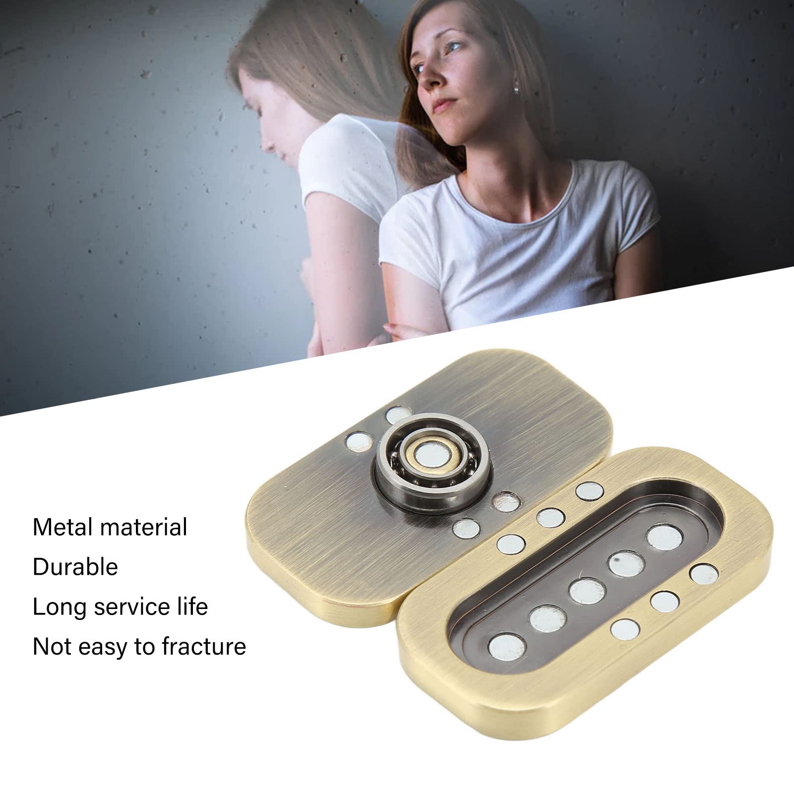 Cursore Magnetico del Fidget, cursore della Carta di Spinta del Poker del Metallo del Fidget, Giocattoli del Fidget dell'adulto dell'EDC ADHD Autism del Rilievo sensoriale (Oro)