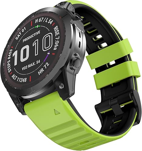Compatible con Garmin Fenix 6X6X Pro Band Easy Fit 1.024 in de ancho, bandas de reloj de silicona suave de repuesto para Fenix 6X6X Pro Fenix 5X5X